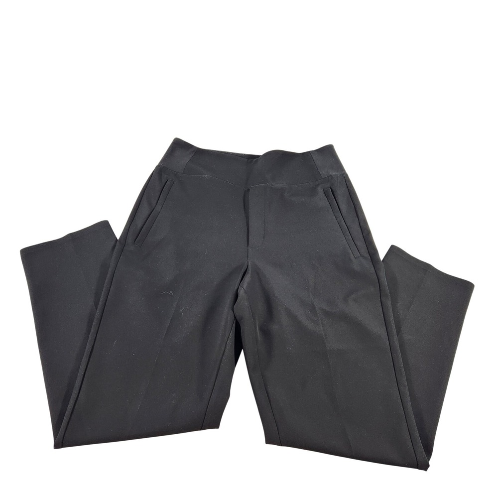 Athleta Brooklyn Ankle Pants Womens 4 Black High Rise Tapered Travel Trousers